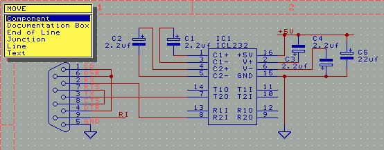 RS232 to TTL schematic, before testing