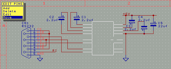 Editing a pin on a component